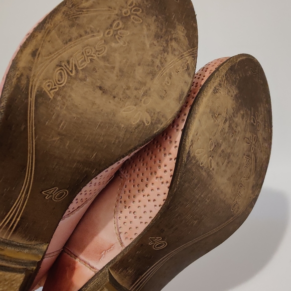 Rovers Lace Up Leather Boots In Pink - Picture 5 of 8